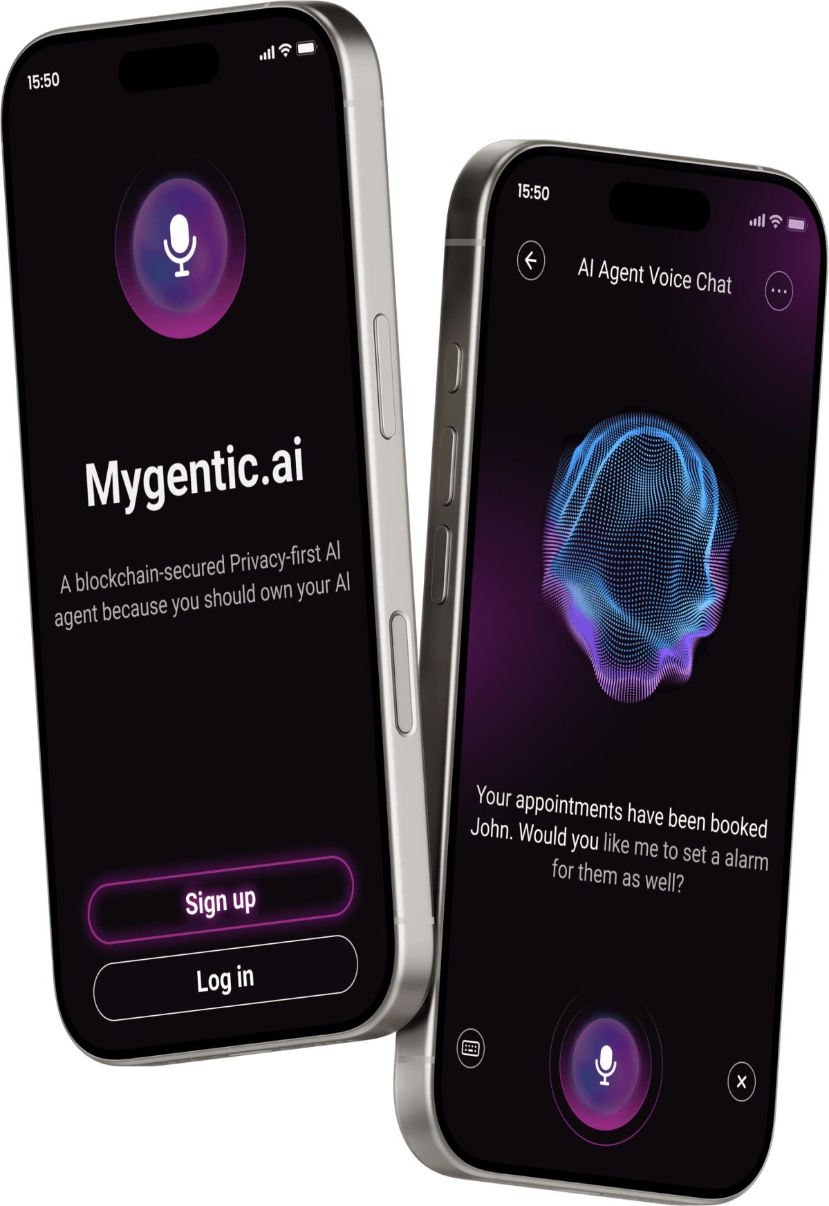 iPhone mockups with screens